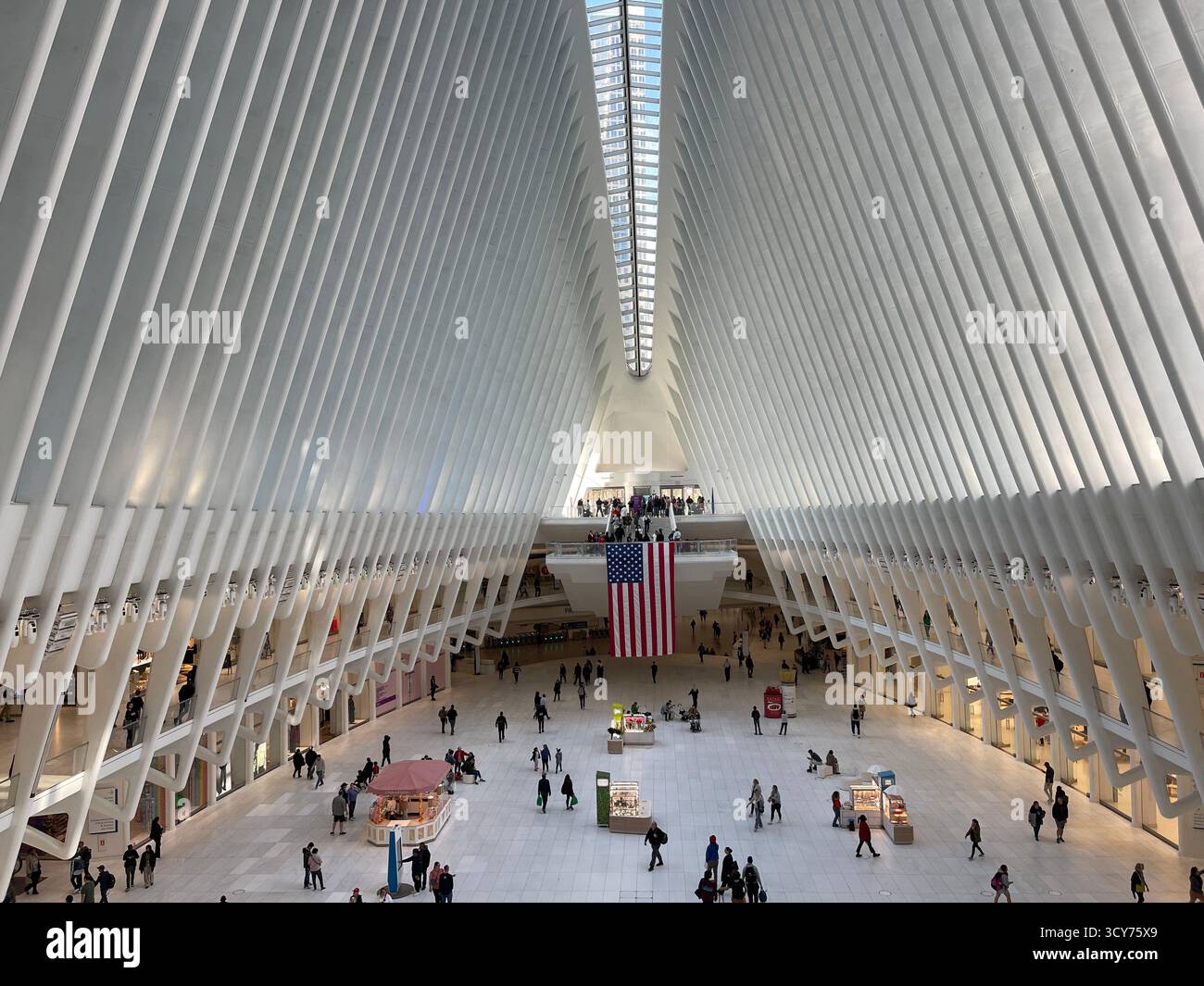 Interior of the Oculus, the World Trade Center Transportation Hub, New York City, USA. - Smartphone Captured Stock Image