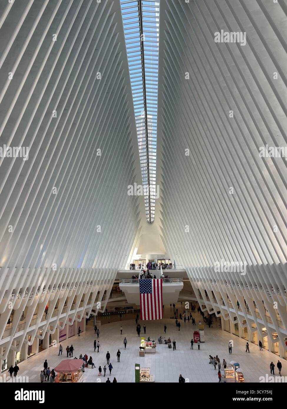 Interior of the Oculus, the World Trade Center Transportation Hub, New York City, USA. - Smartphone Captured Stock Image