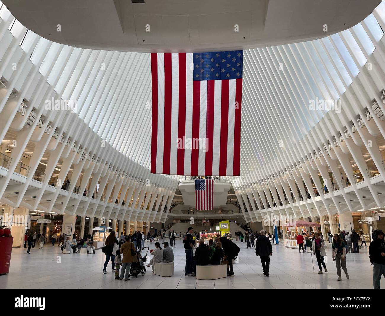 Interior of the Oculus, the World Trade Center Transportation Hub, New York City, USA. - Smartphone Captured Stock Image