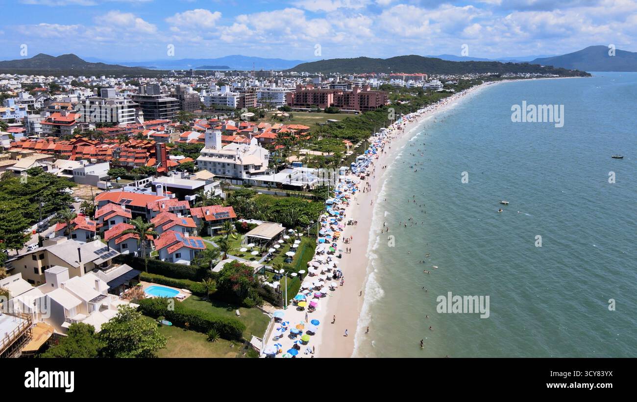 Aerial view of Jurere International beach in Florianopolis, Santa ... - Luxury High-End Oceanfront Properties