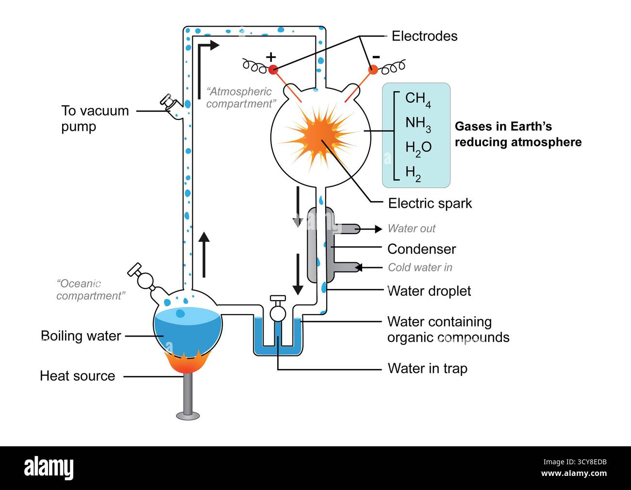 Illustration Of The Miller Urey Experiment Showing The 1953 Laboratory Illustration Of The Miller Urey Experiment Showing The 1953 Laboratory