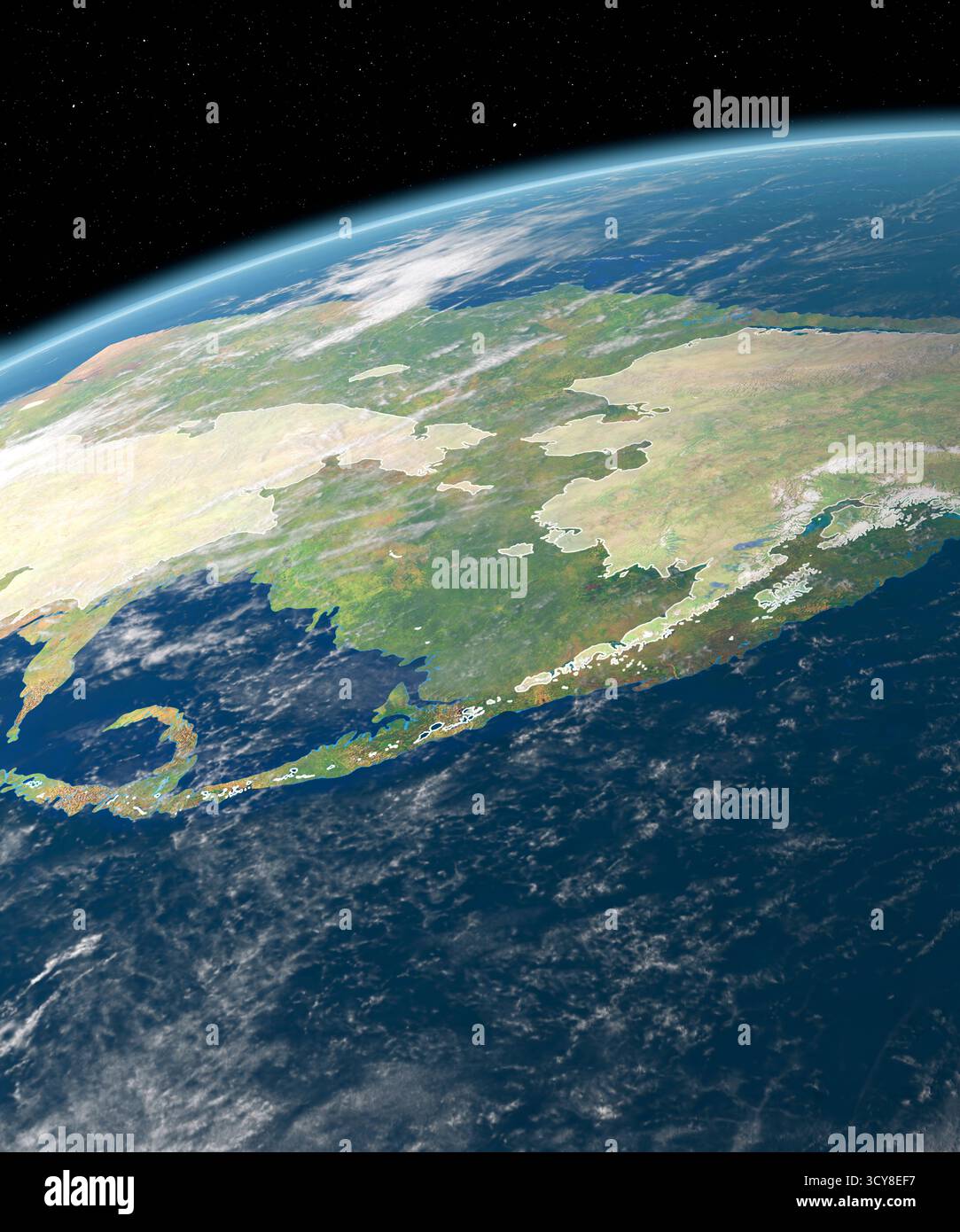 Bering Land Bridge, illustration. This area of land (dark green ...