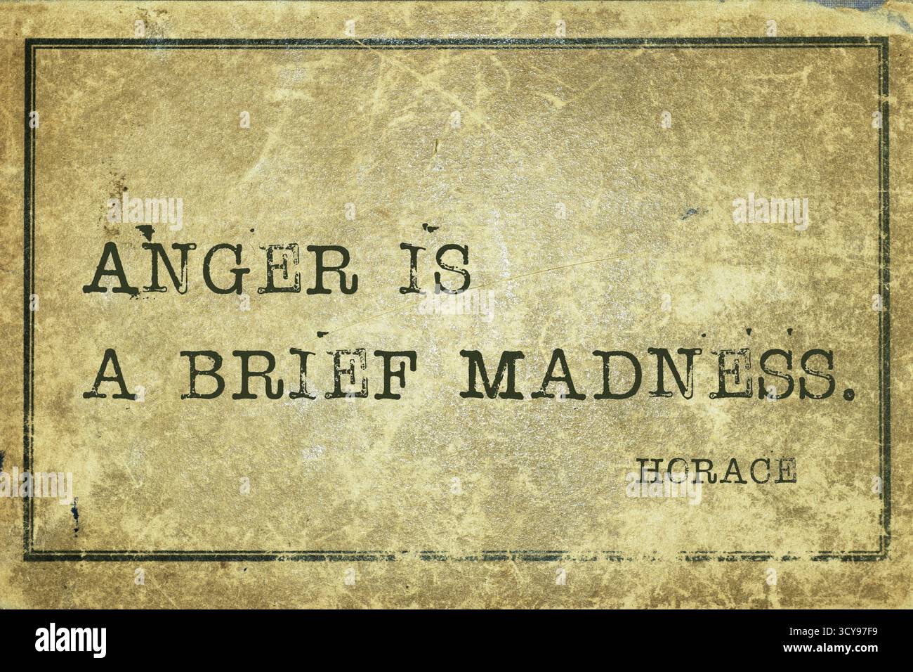 Anger is a brief madness - ancient Roman poet Horace quote printed on ...