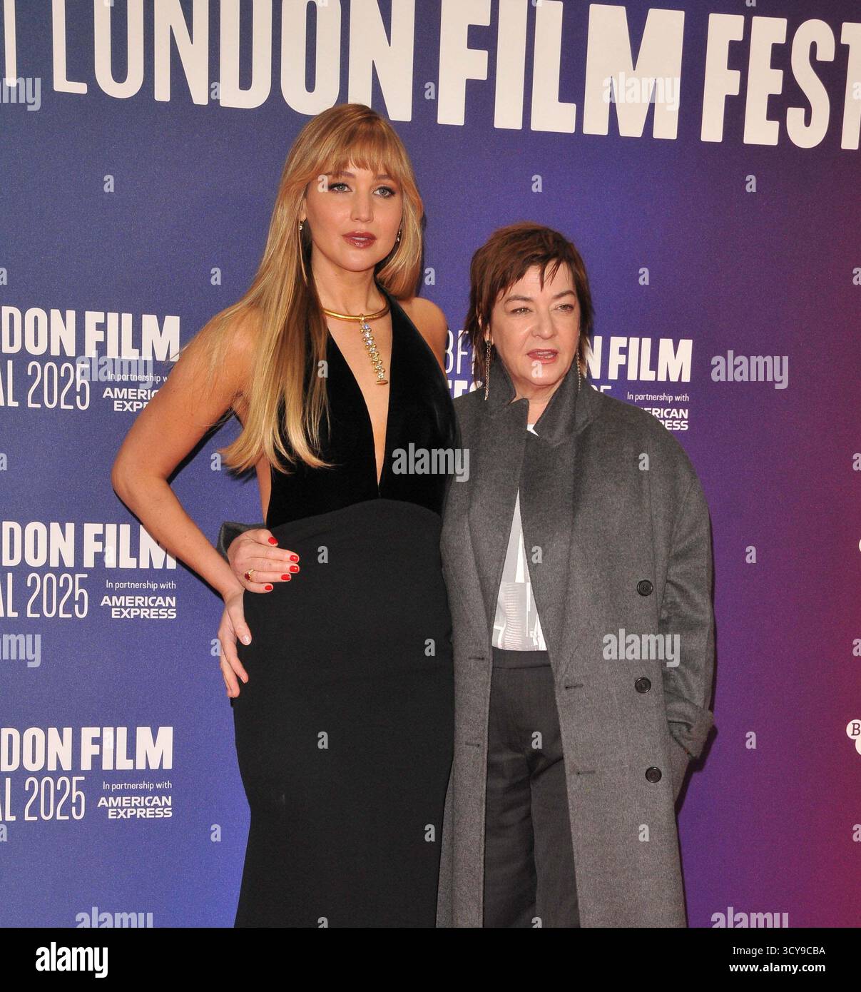 London, UK. 17th Oct, 2025. Jennifer Lawrence and Lynne Ramsay at the ...