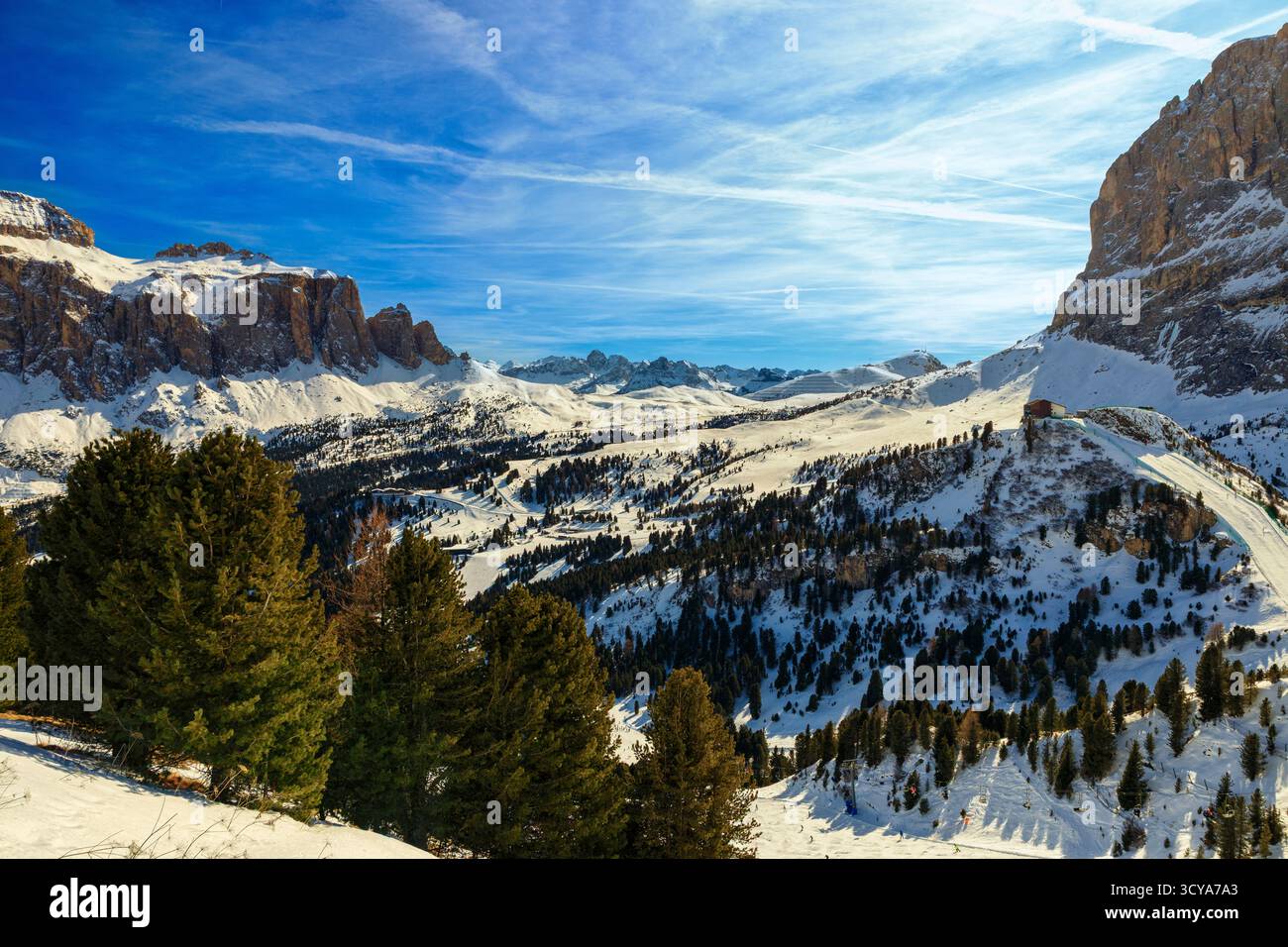 Dramatic winter landscape in the Dolomites featuring the towering rock ... - Vast Is A High