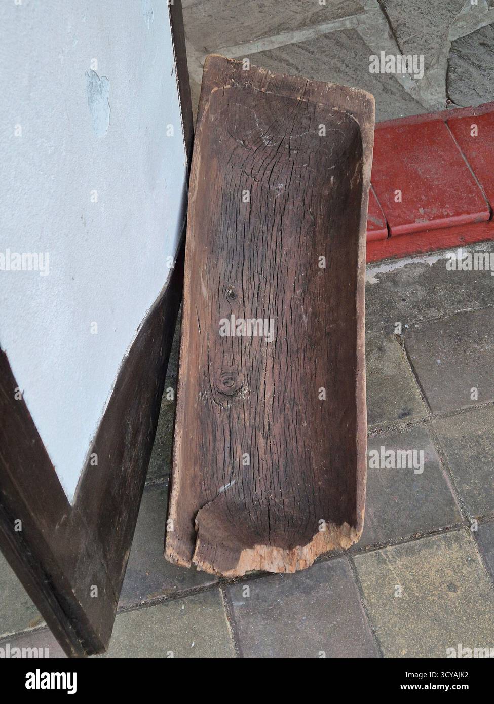 antique wooden trough. vintage products. - Smartphone Captured Stock Image