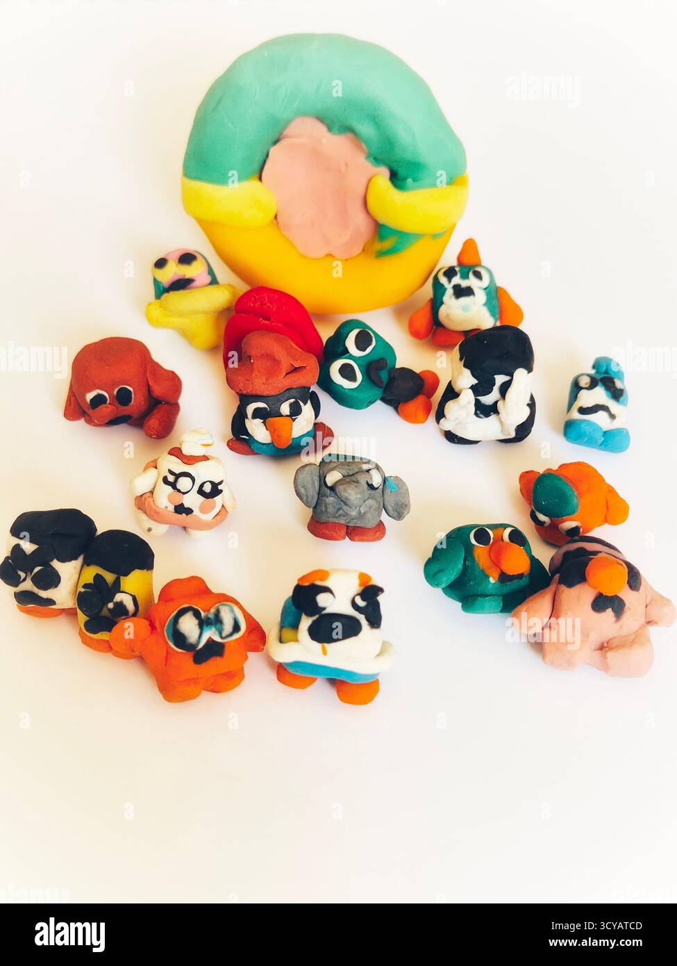 children's craft made of plasticine. plasticine figurine - Smartphone Captured Stock Image