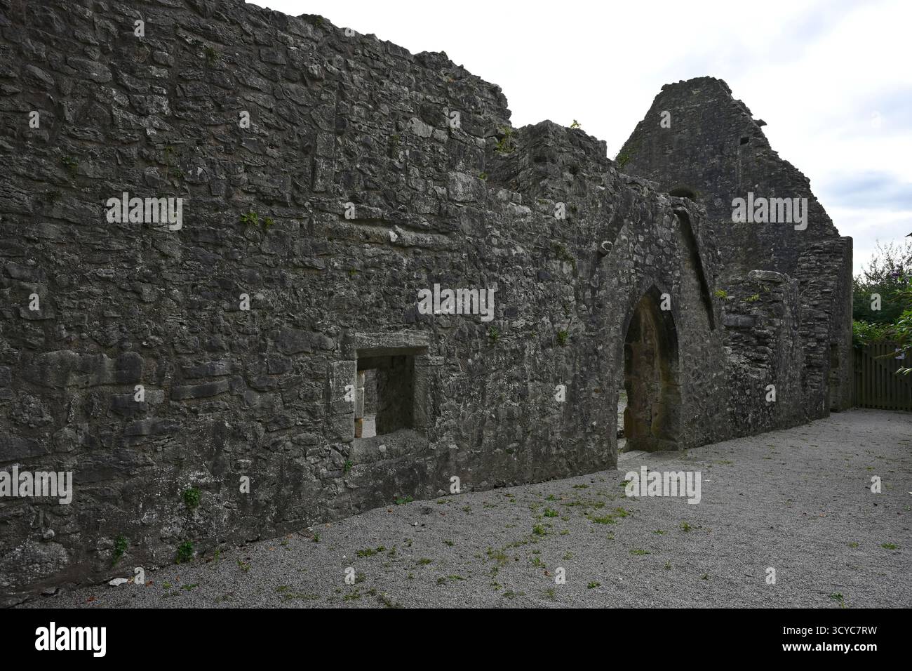 Ruined remains of, 14th-century stone house, Warton Old Rectory ...