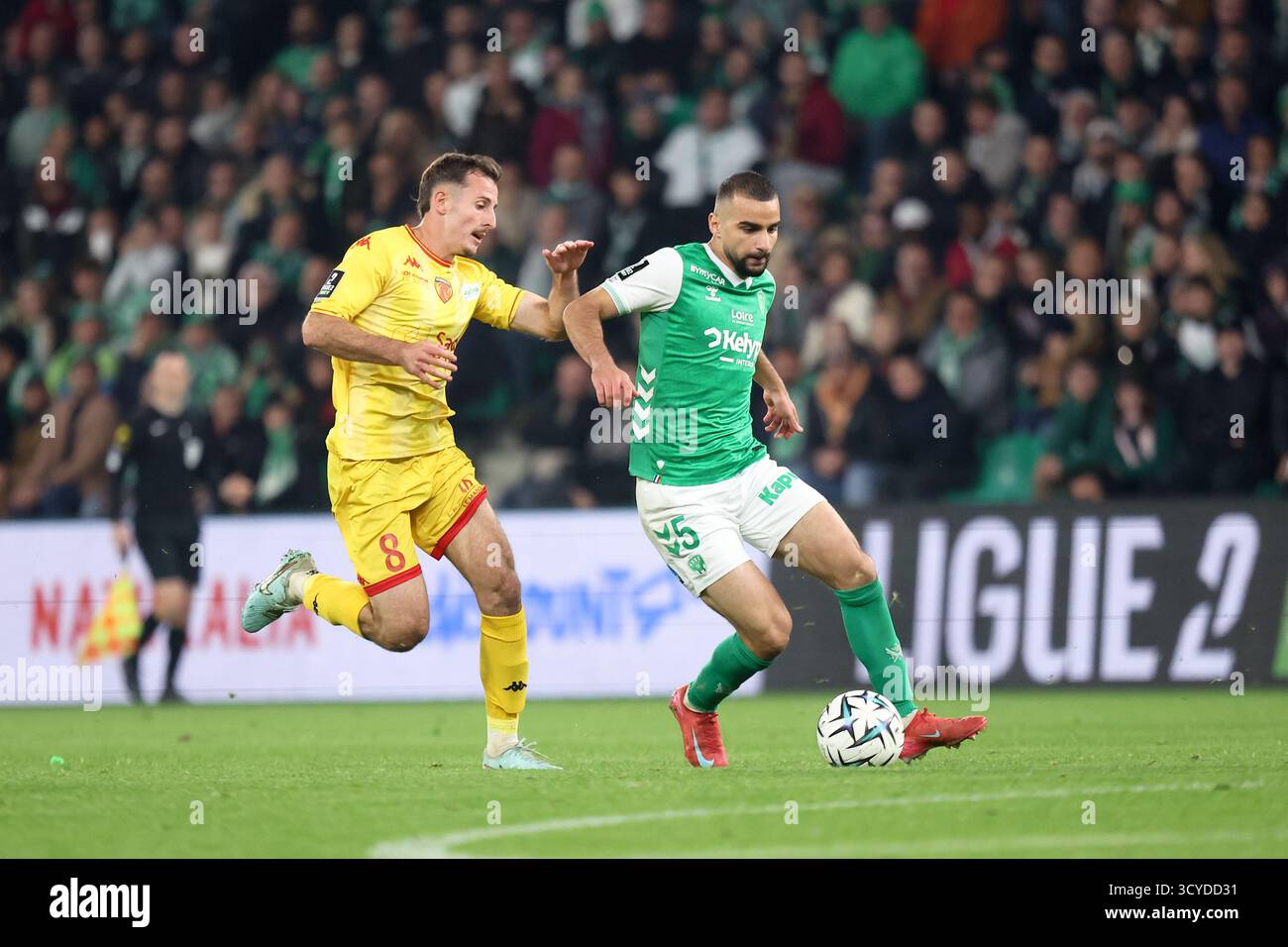 08 Alexandre LAURAY (lmfc) - 05 Mahmoud JABER (asse) during the Ligue 2 ...