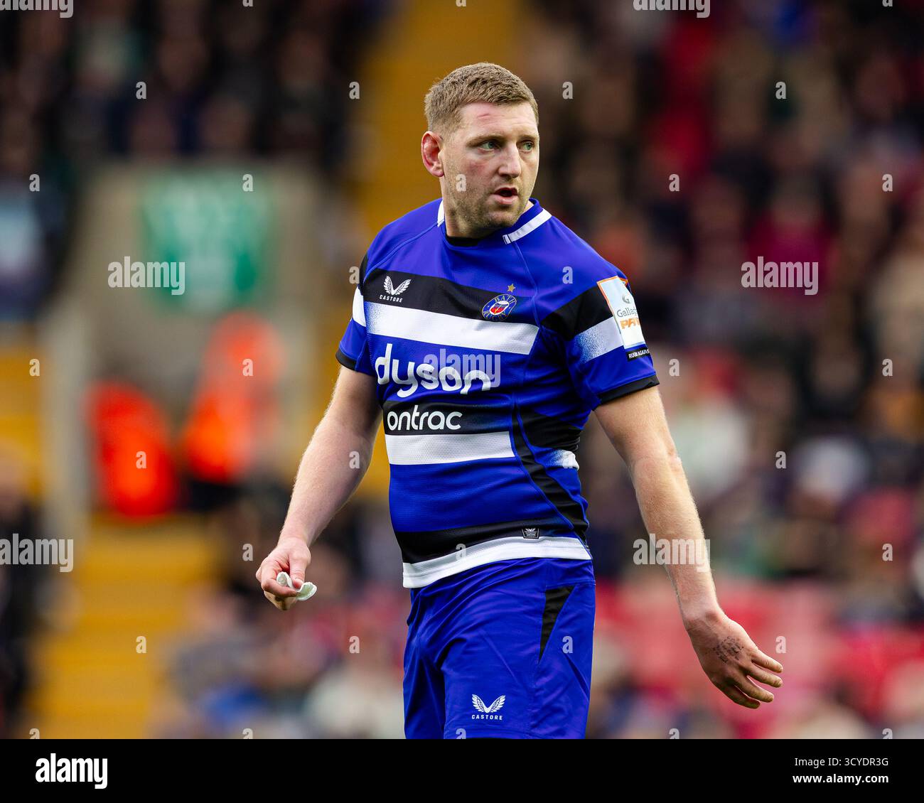 Leicester, England, UK, 18 October 2025. Finn Russell of Bath Rugby ...