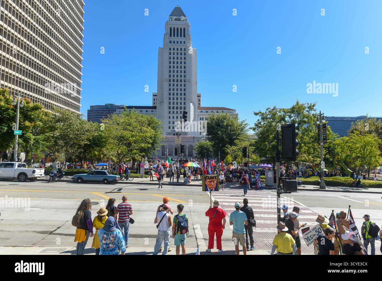 No kings protesters gather in front of city hall the No Kings Protest ...