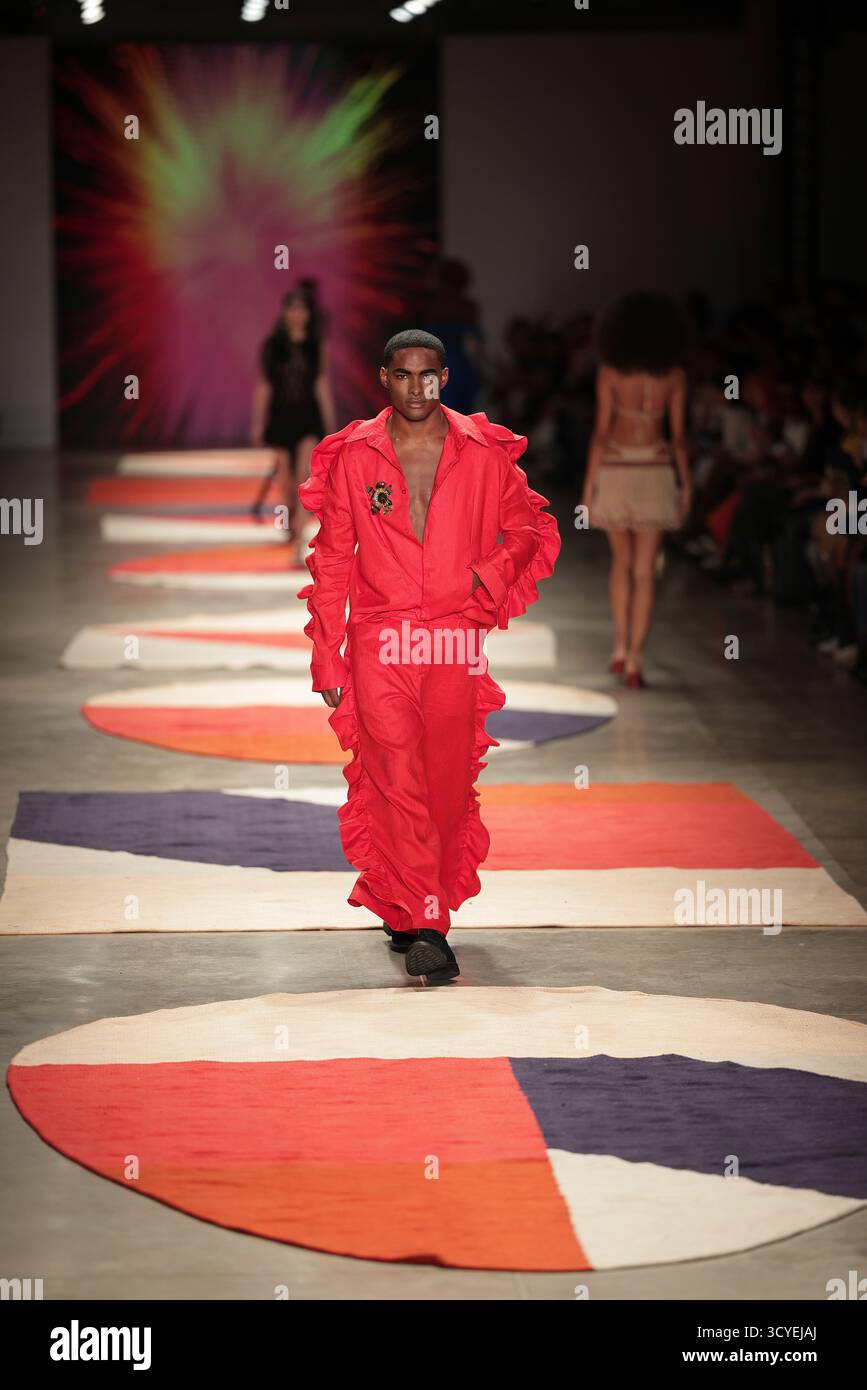 Models wear creations from the Atelie Mao de Mae collection during the ...