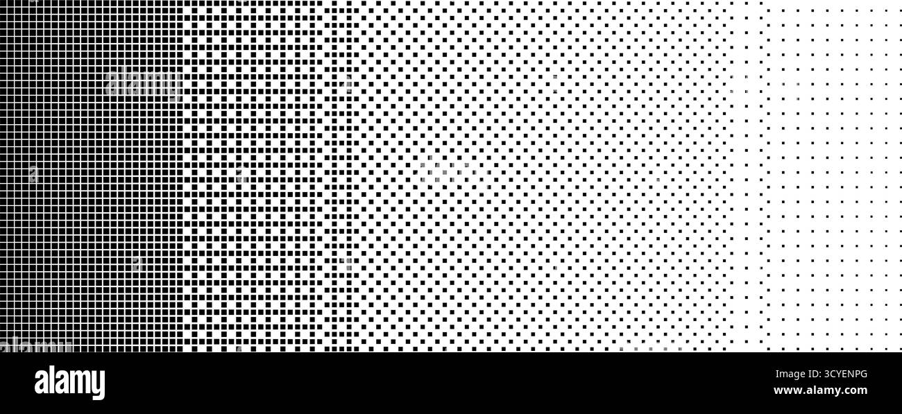 Bitmap halftone texture background. Square dot faded gradation ...