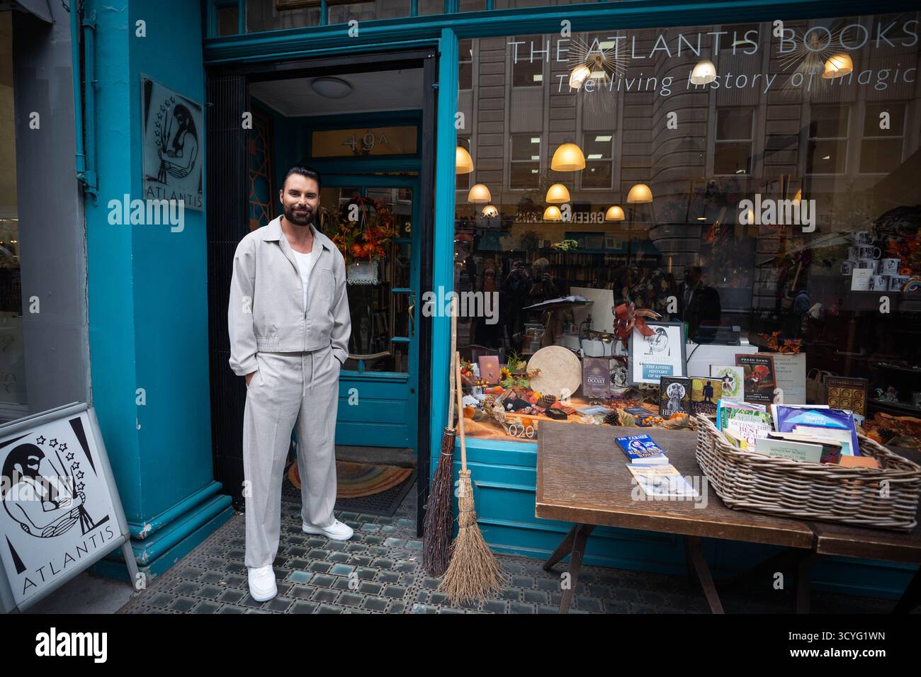EMBARGOED TO 0001 MONDAY OCTOBER 20 Rylan Clark during a photocall for The Witches of Essex, A new three-part documentary series for Sky History, at The Atlantis Bookshop in central London. Picture date: Friday October 17, 2025. Stock Photo