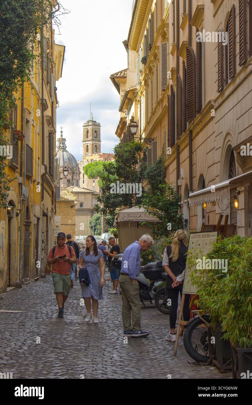 Rome, Italy - September 25, 2025 : Old street in Rom in Italy Stock Photo