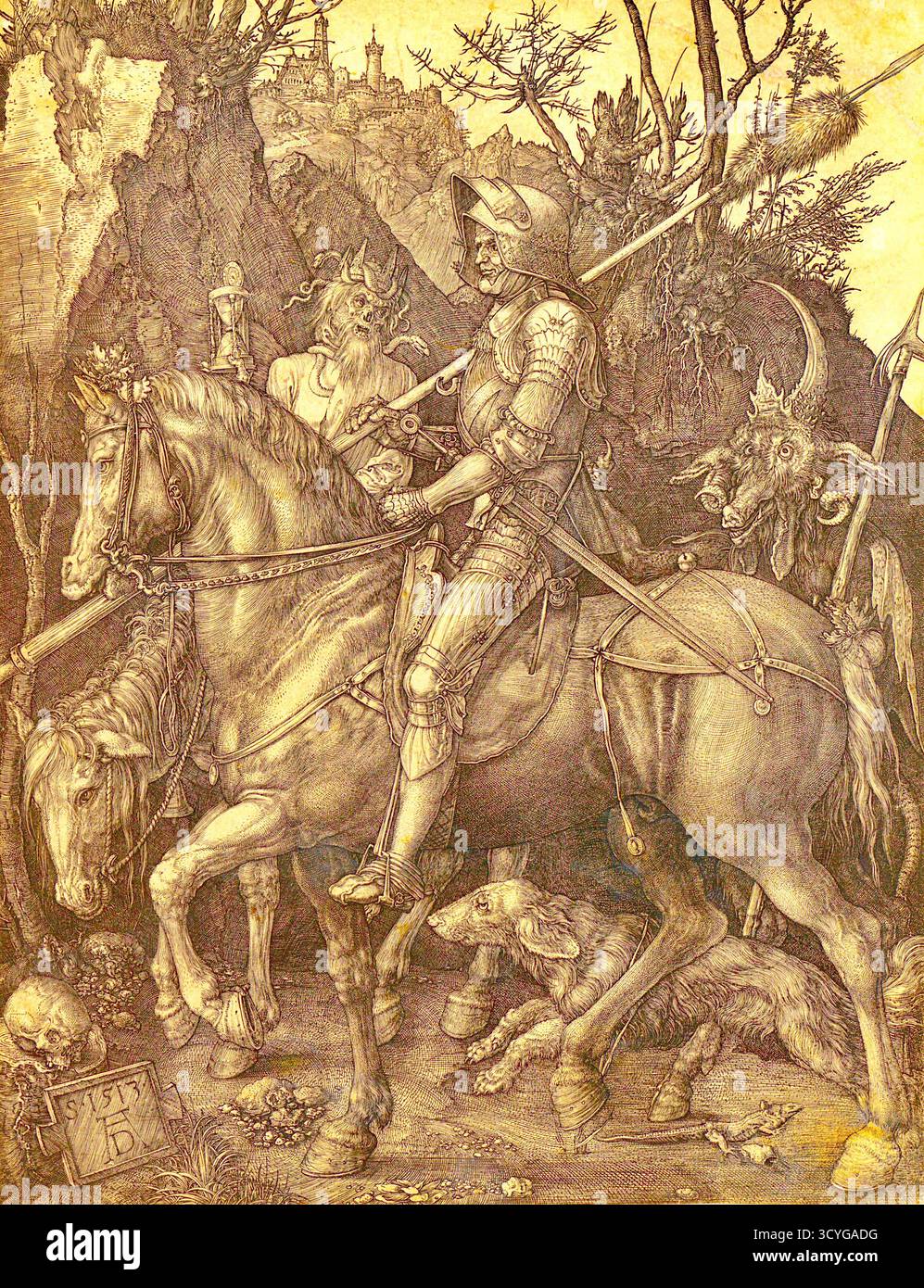 Albrecht Dürer - Knight, Death and the Devil - 1513 Stock Photo - Alamy