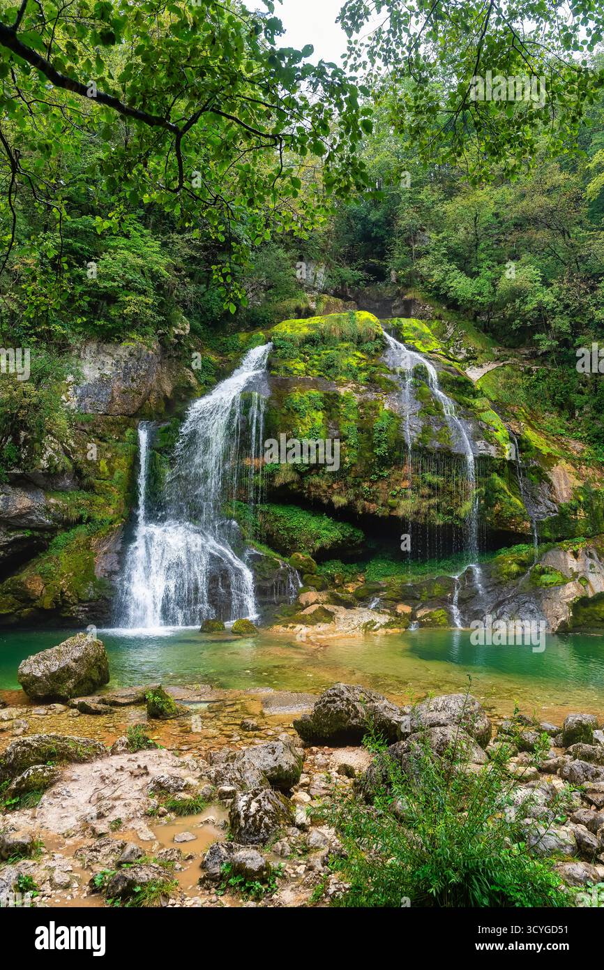 Serene waterfall flows crystal clear hi-res stock photography and ...