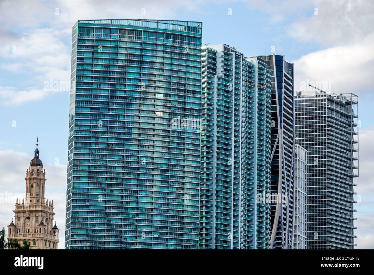 Picture of Miami Florida,downtown Biscayne Boulevard,modern skyscrapers high rise ...