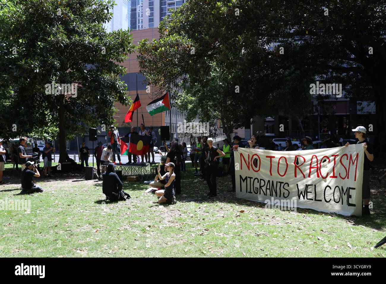 No Racist Scapegoating Sydney, NSW, Australia. 19th October 2025. Counter-protest to ‘March ...