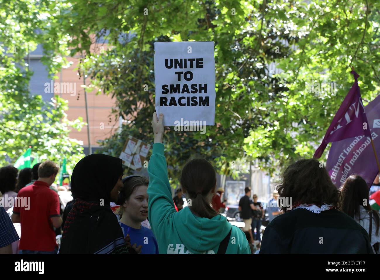 No Racist Scapegoating Sydney, NSW, Australia. 19th October 2025. Counter-protest to ‘March ...