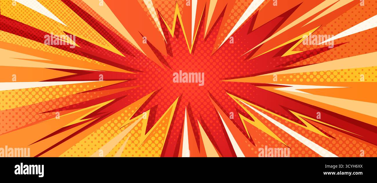 Comic explosion boom background with burst effect. Vector cartoon ...