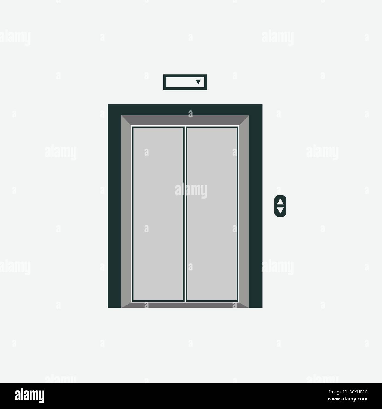 Isolated Simple Closed Door Passenger or Cargo Elevator Illustration Design Vector Stock Vector
