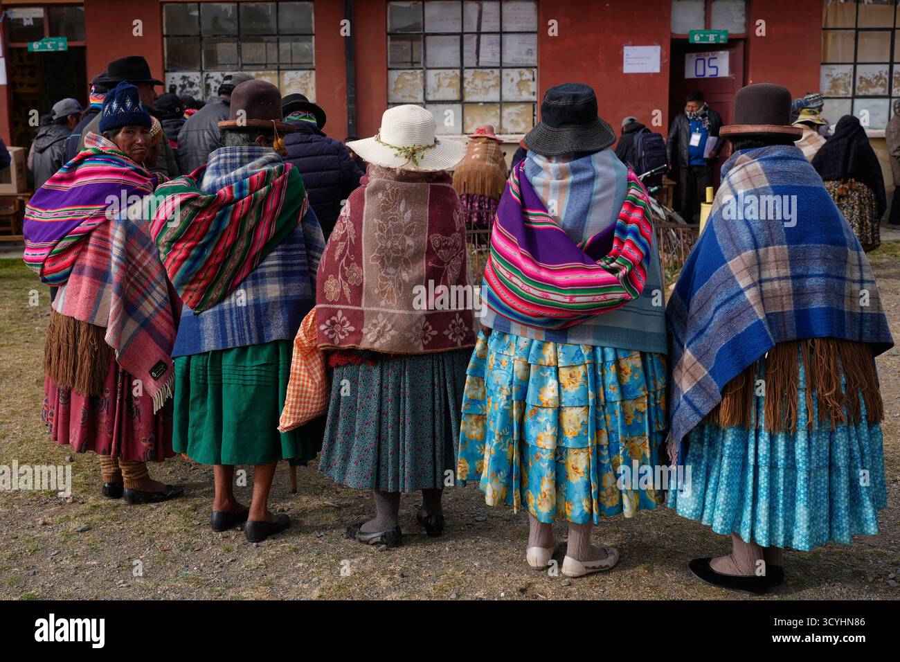Voters Line Up At A Polling Station During A Runoff Voters Line Up At A Polling Station During A Runoff Election In Warisata Bolivia Sunday Oct 19 2025 Ap Photojuan Karita 3CYHN86 