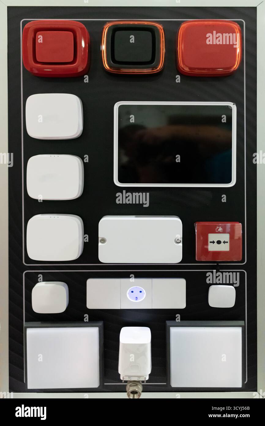 Home Security Alarm System Control Panel Stock Photo