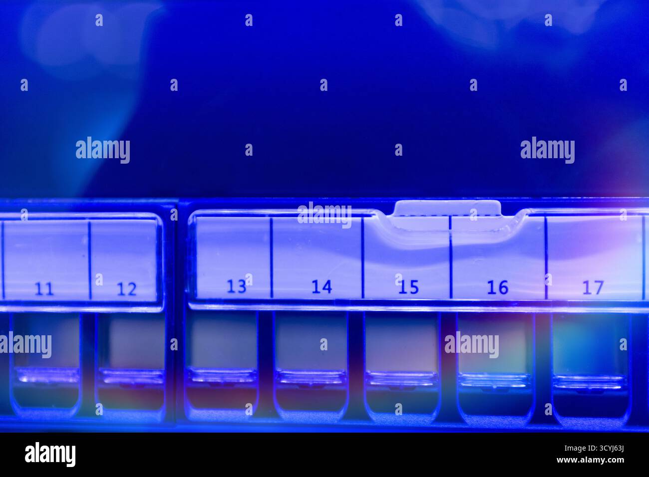 High-Tech Data Server Rack Close-Up Stock Photo