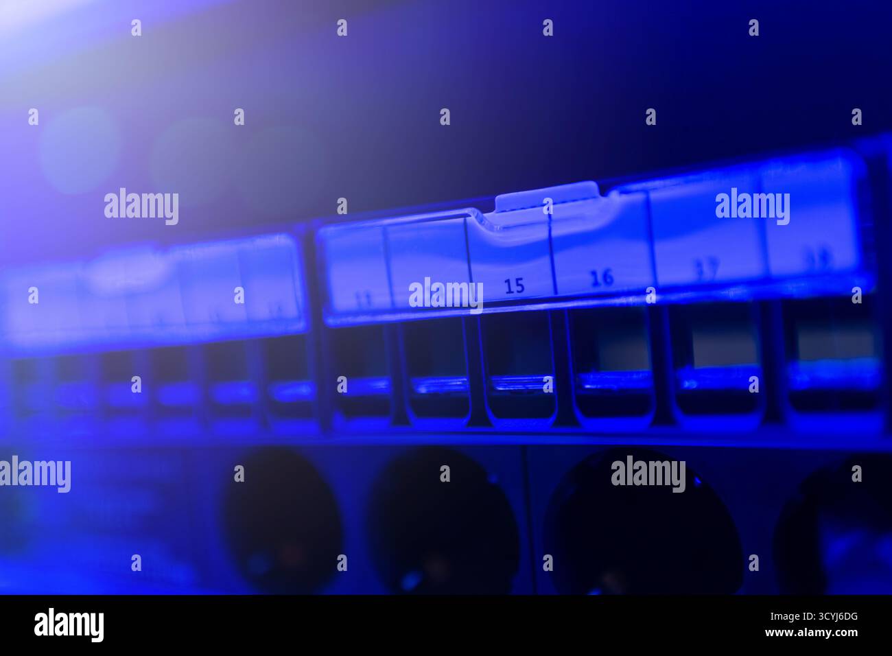High-Tech Data Server Rack Close-Up Stock Photo
