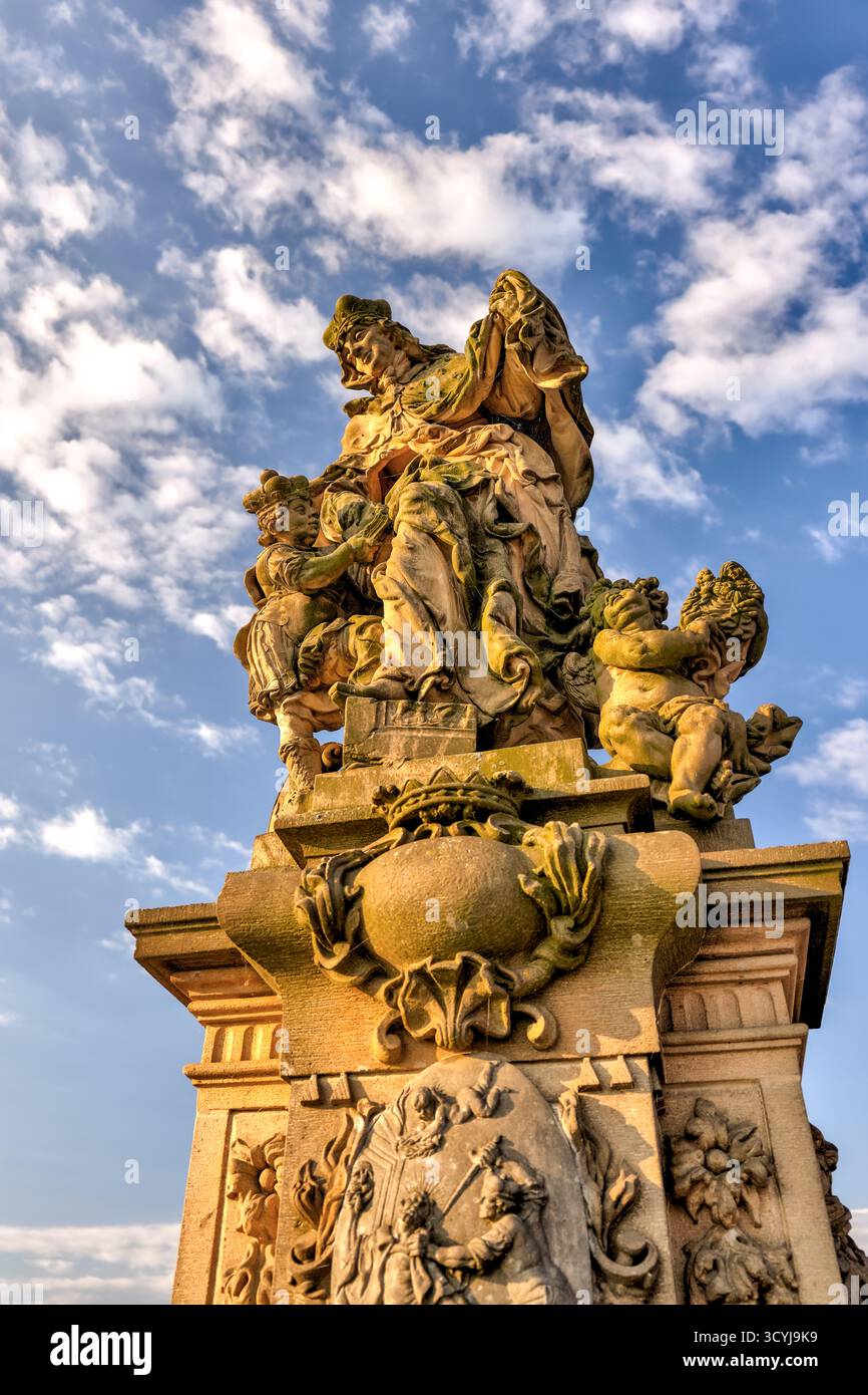 Baroque statue of Saints Vincent Ferrer and Procopius on Charles