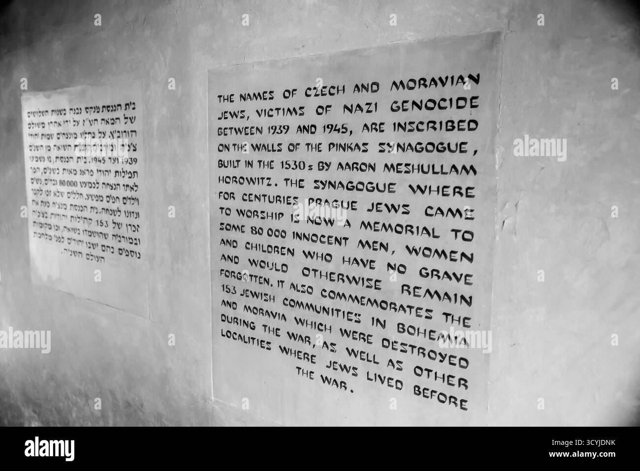 Memorial inscriptions inside the Pinkas Synagogue in Prague’s Jewish ...