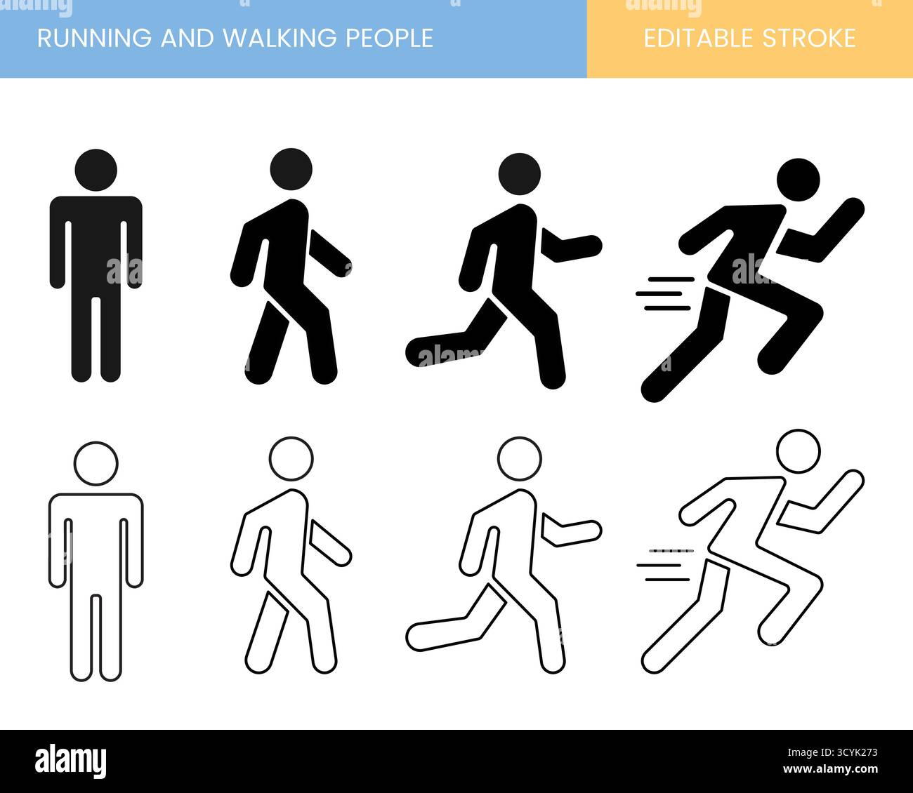 Running male silhouette Stock Vector Images - Alamy