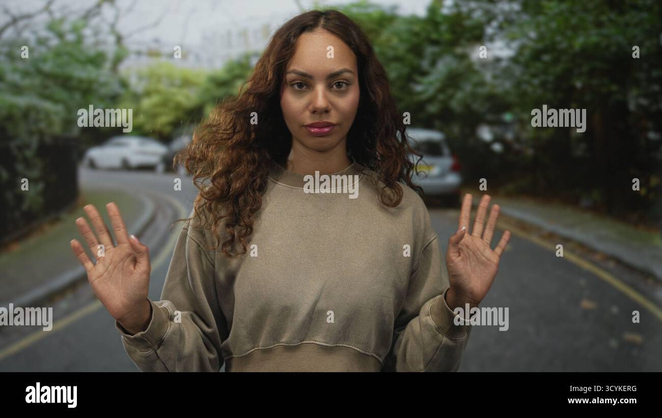 Woman palms facing forward hi-res stock photography and images - Alamy