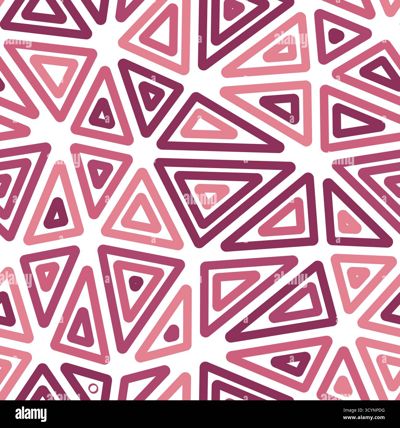 Tileable abstract background. Multiple repeated inner triangles. Big triangles size. Monotone colored style. Seamless pattern. Trending vector tiles. Stock Vector