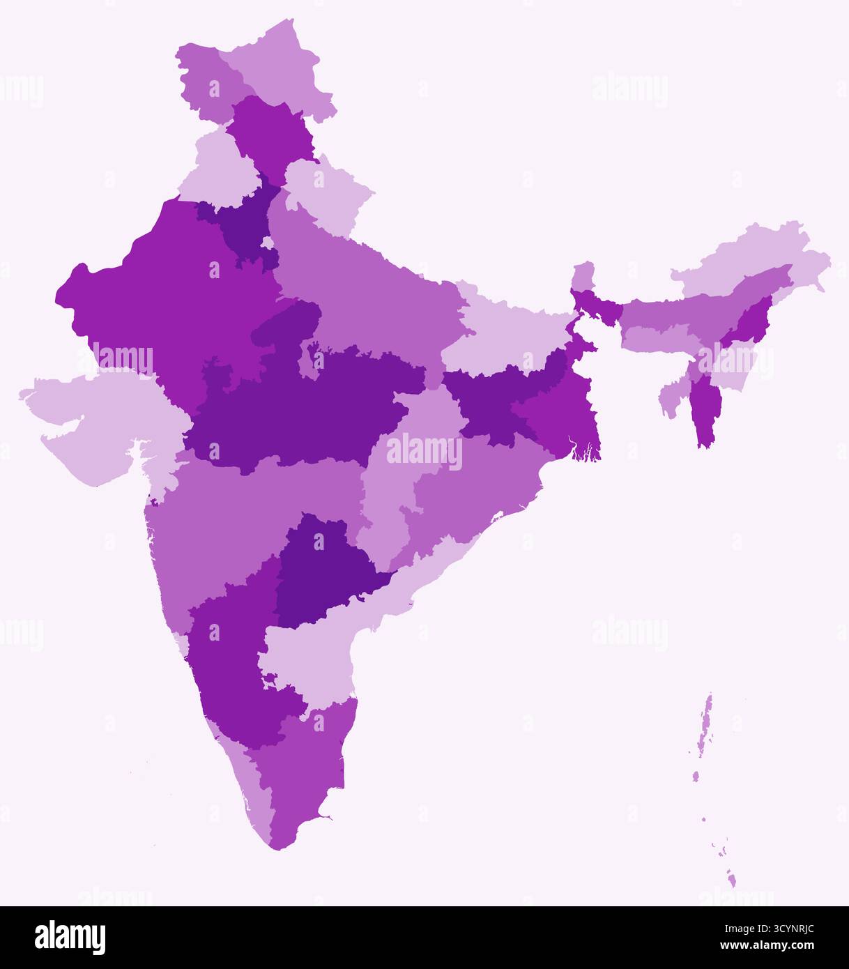 Coloring Map Of India Gray 3D Map Of India, Single Color Outside