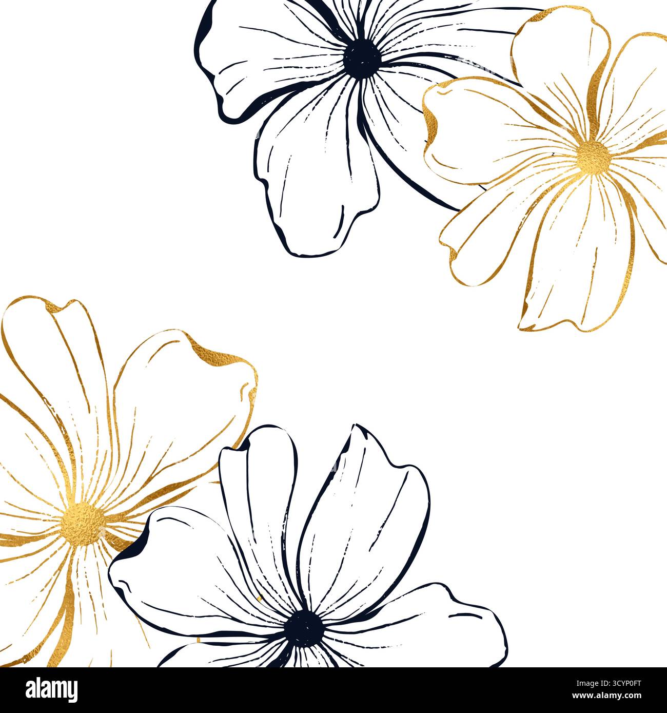 Golden banner wildflowers Stock Vector Images - Alamy