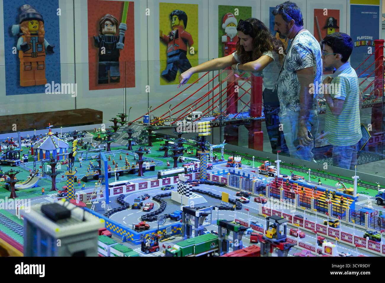 Large detailed LEGO city diorama at Brickopolis, Lourinhã, Portugal Stock Photo