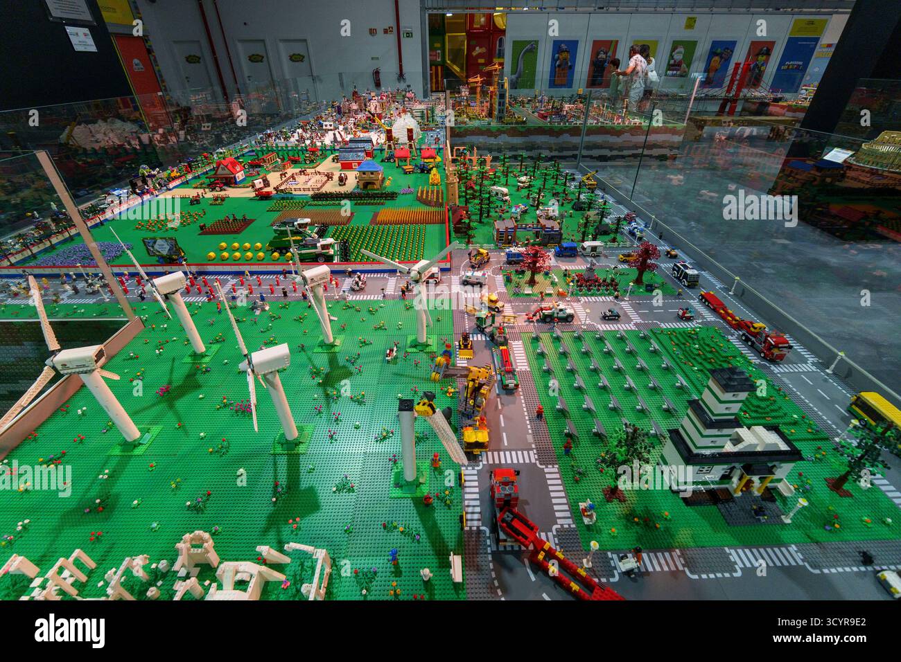Large detailed LEGO city diorama at Brickopolis, Lourinhã, Portugal Stock Photo