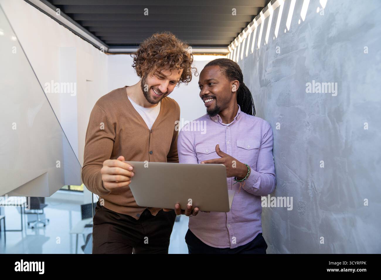 Busy business people, programmers software developer engineer working on computer in office Stock Photo
