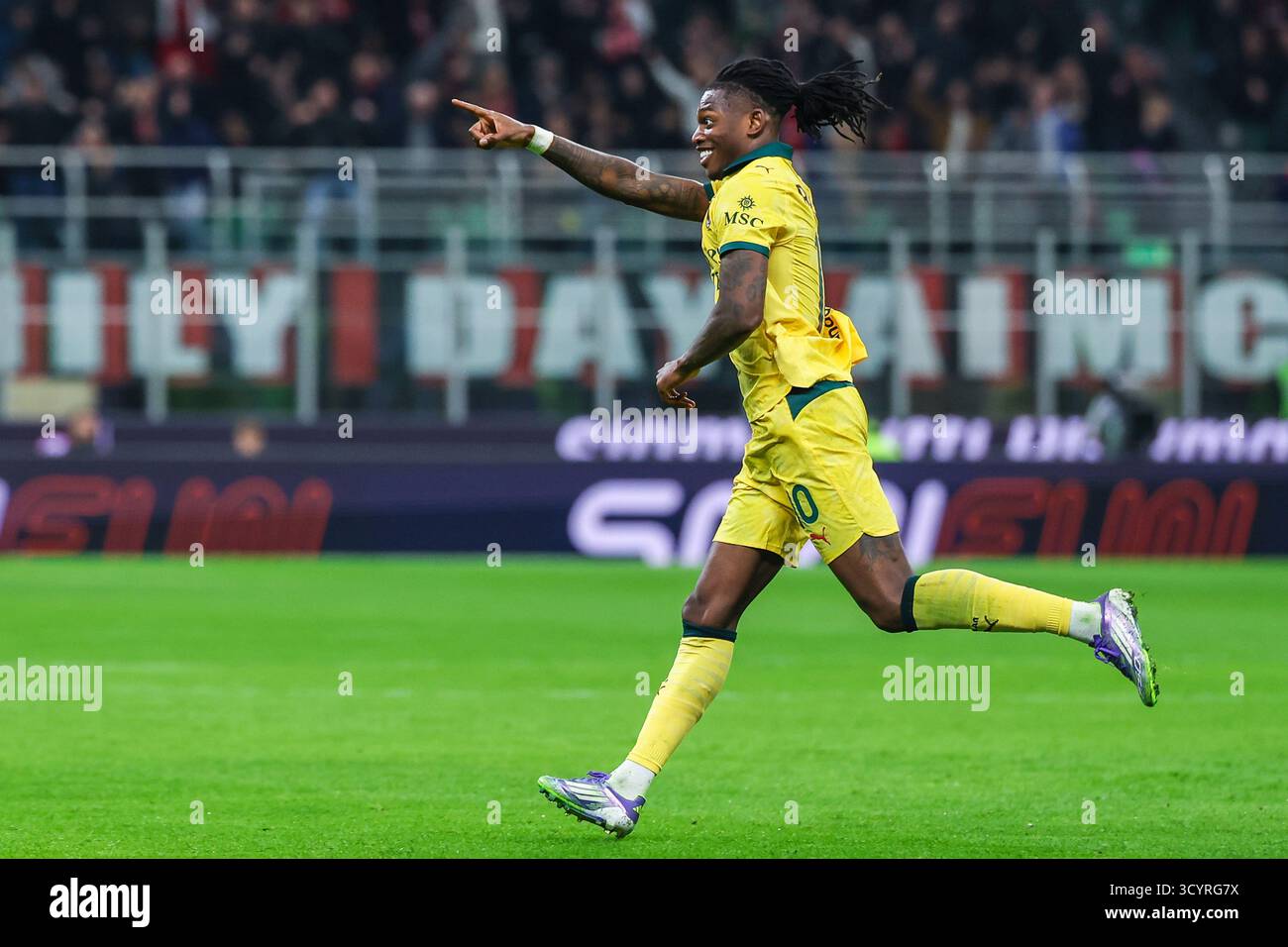 Rafael Leao of AC Milan celebrates after scoring a goal during Serie A ...