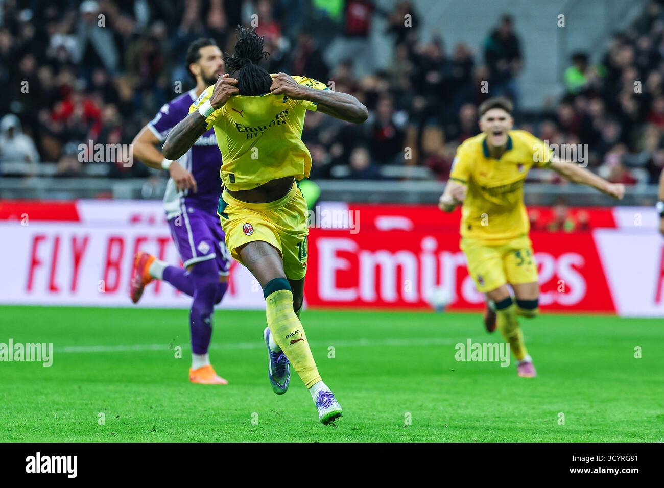 Rafael Leao of AC Milan celebrates after scoring a goal during Serie A ...
