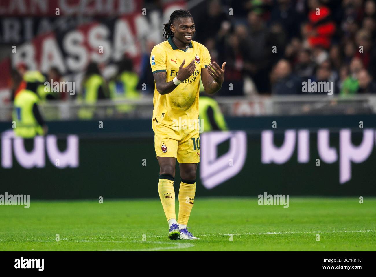 Rafael Leao of AC Milan celebrates after scoring a goal during the ...