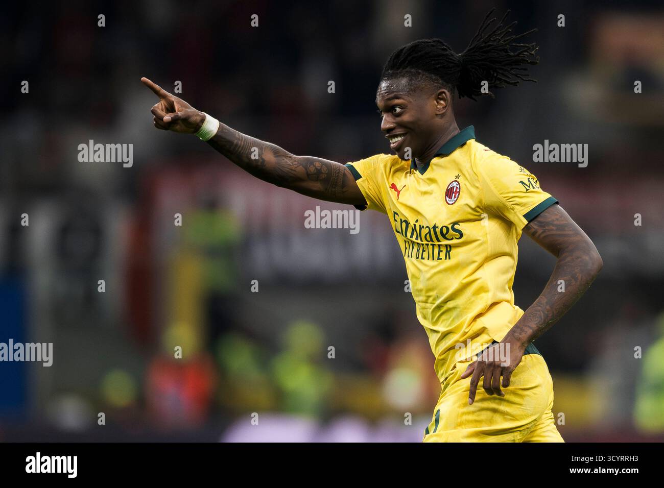 Rafael Leao of AC Milan celebrates after scoring a goal during the ...