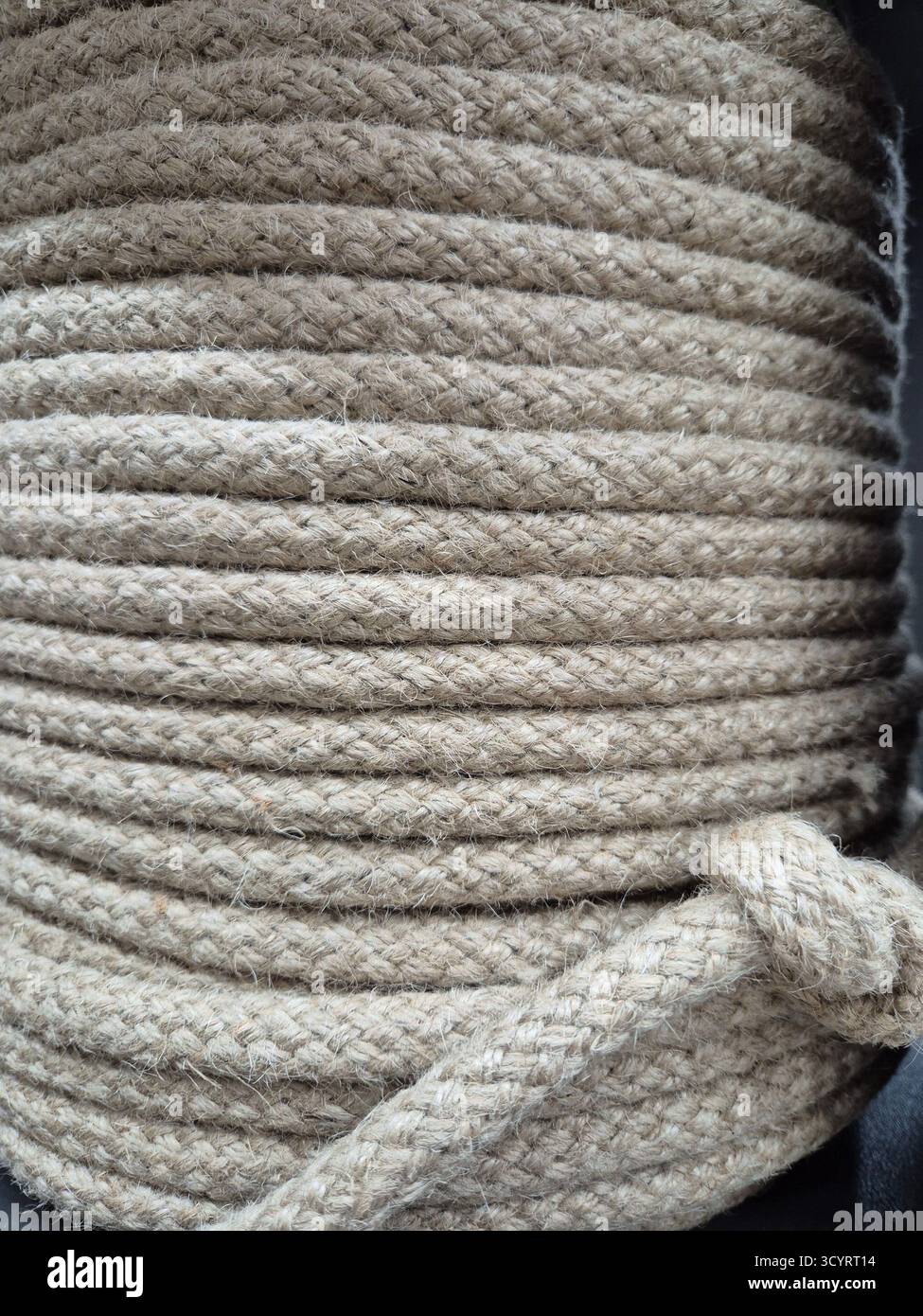 close up view of a rope on a white background - Smartphone Captured Stock Image