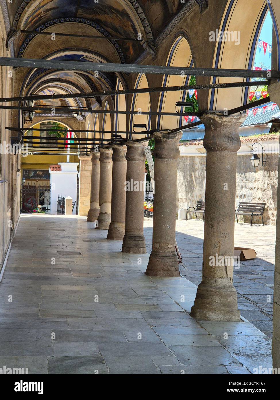 arches in the Church of St. Marina in Plovdiv, Bulgaria - Smartphone Captured Stock Image