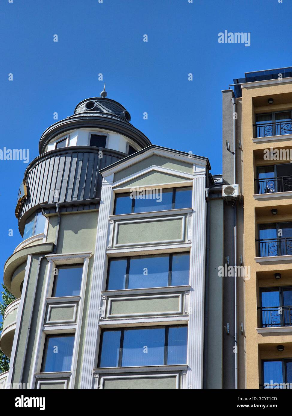 modern apartment building. interesting facade of the house - Smartphone Captured Stock Image