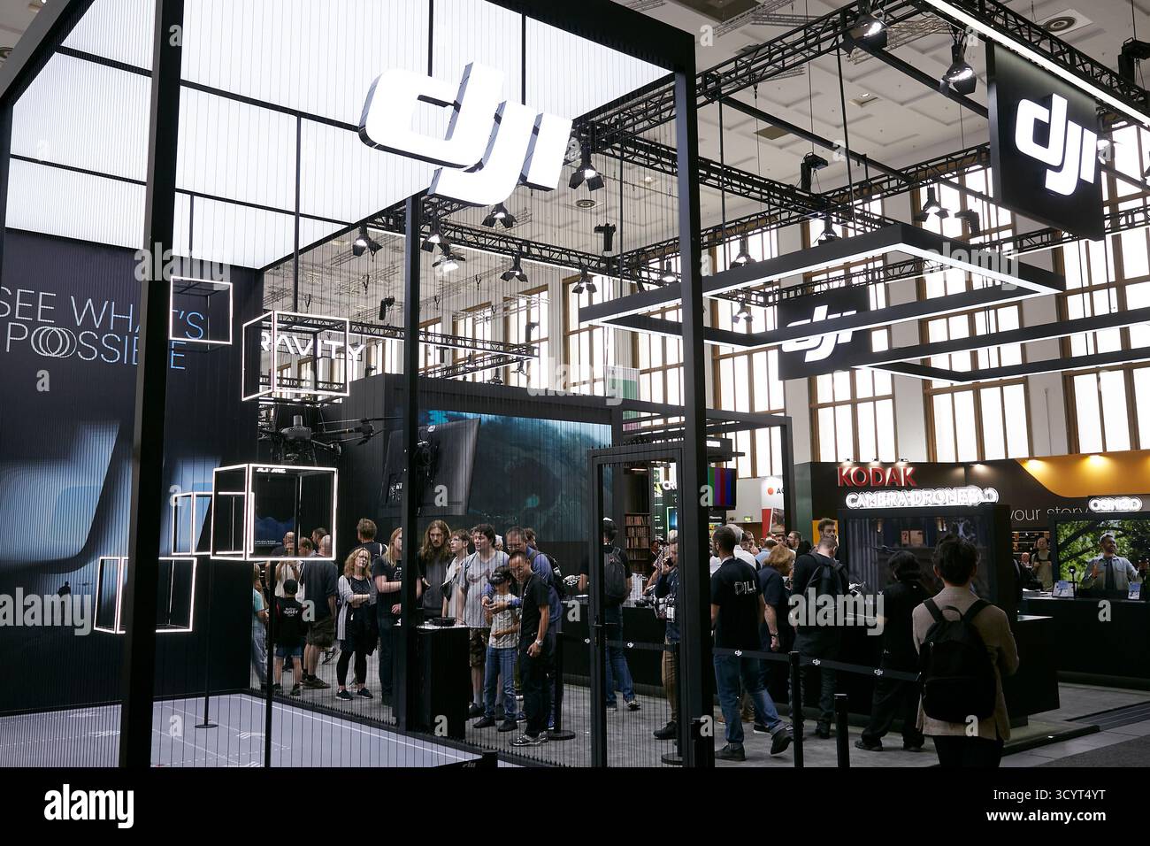 05.09.2025, Germany, Berlin, Berlin - At its stand at IFA 2025, dji is showcasing the latest innovations in the field of drones and consumer electroni Stock Photo