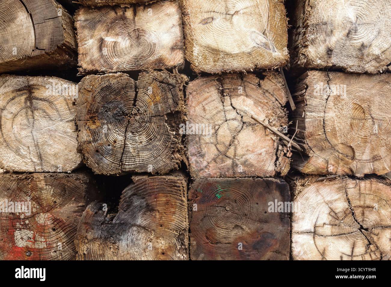 Old wooden blocks stacked in a pile, close-up, front view Stock Photo ...