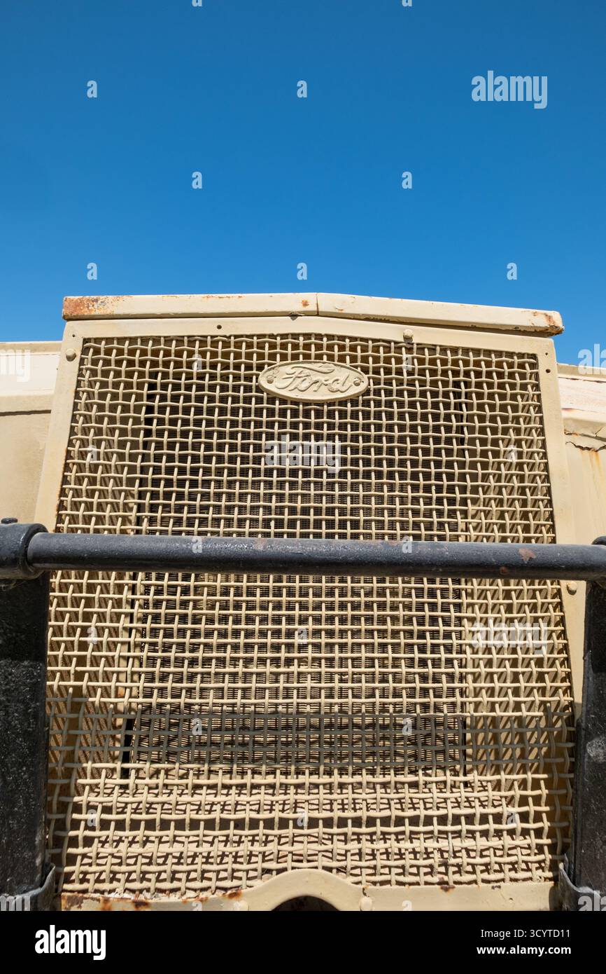Ww1 Radiator Close-up of the Ford badge on the radiator grille of a World War Two ...